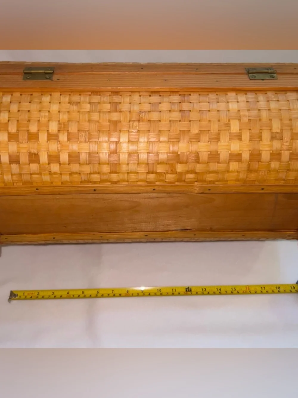 Cottagecore Vintage Bamboo And Rattan Woven Storage Chest Trunk